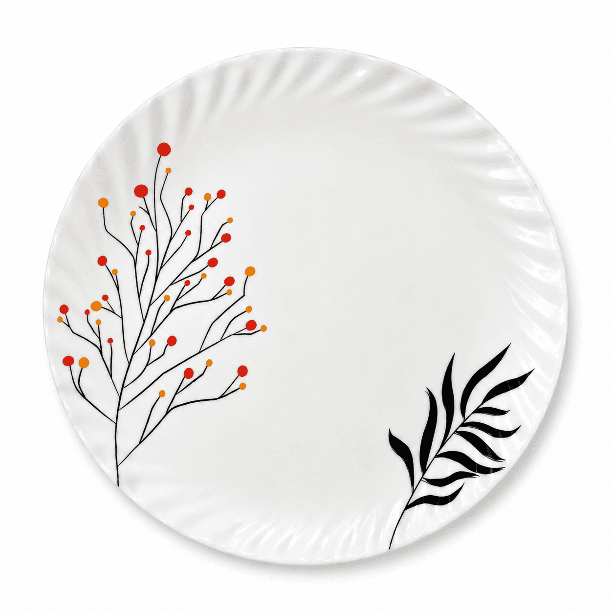 Melvio Autumn Bloom botanical melamine dinner plate – premium tableware India